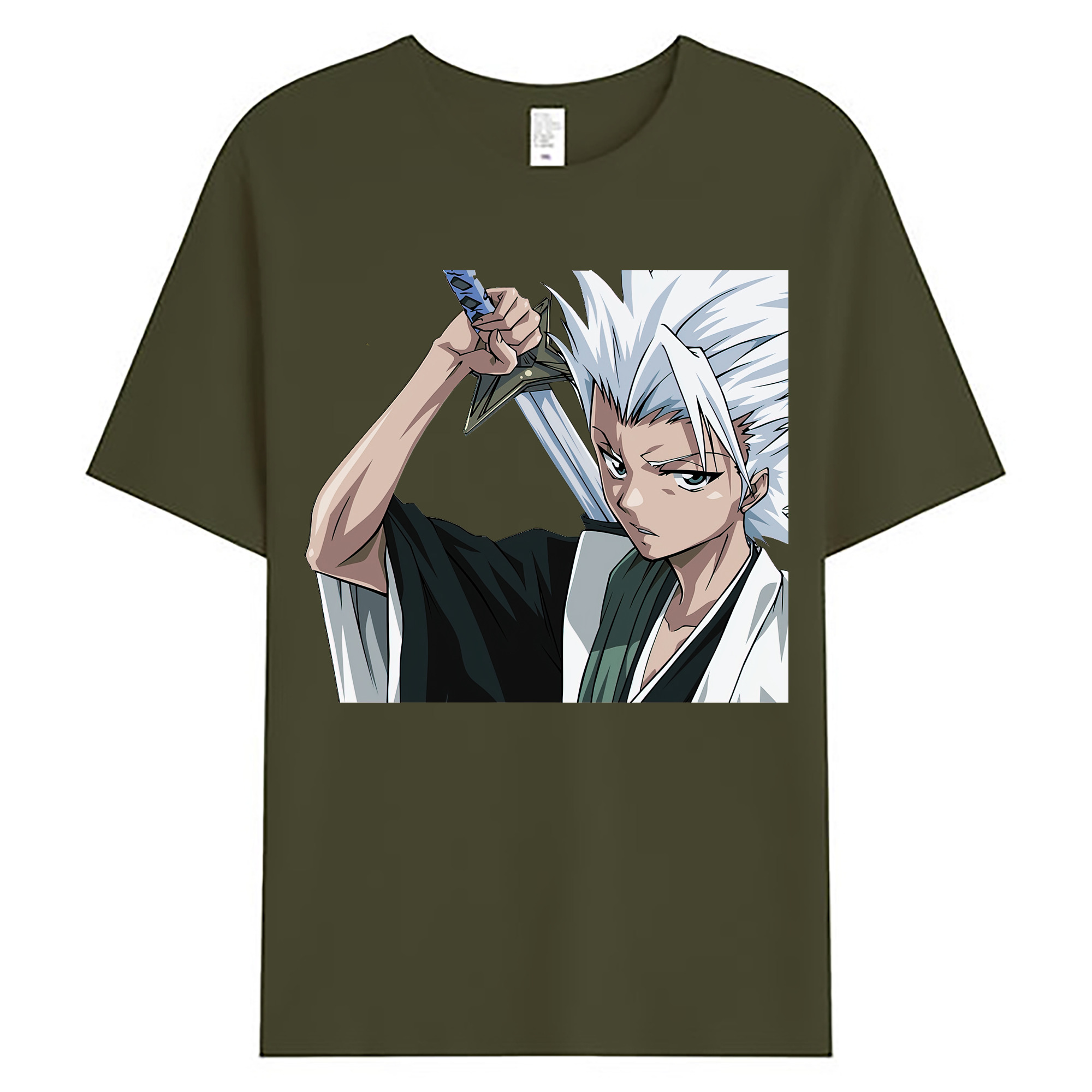 （画像用） ブリーチ 日番谷冬獅郎（ひつがや とうしろう） BLEACH Hitsugaya Toushirou 綿100％ メンズ半袖Tシャツ｜肌触りやわらか＆通気性